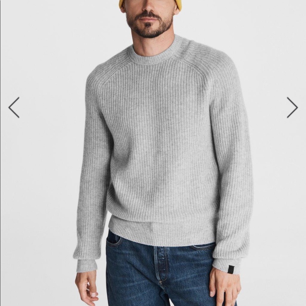 Rag & Bone Light Gray Pierce Cashmere Crew